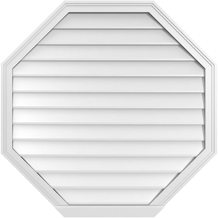 Ekena Millwork Octagonal Surface Mount PVC Gable Vent w/ 2"W x 2"P Brickmould Sill Frame, 38"W x 38"H GVPOC38X3803SN